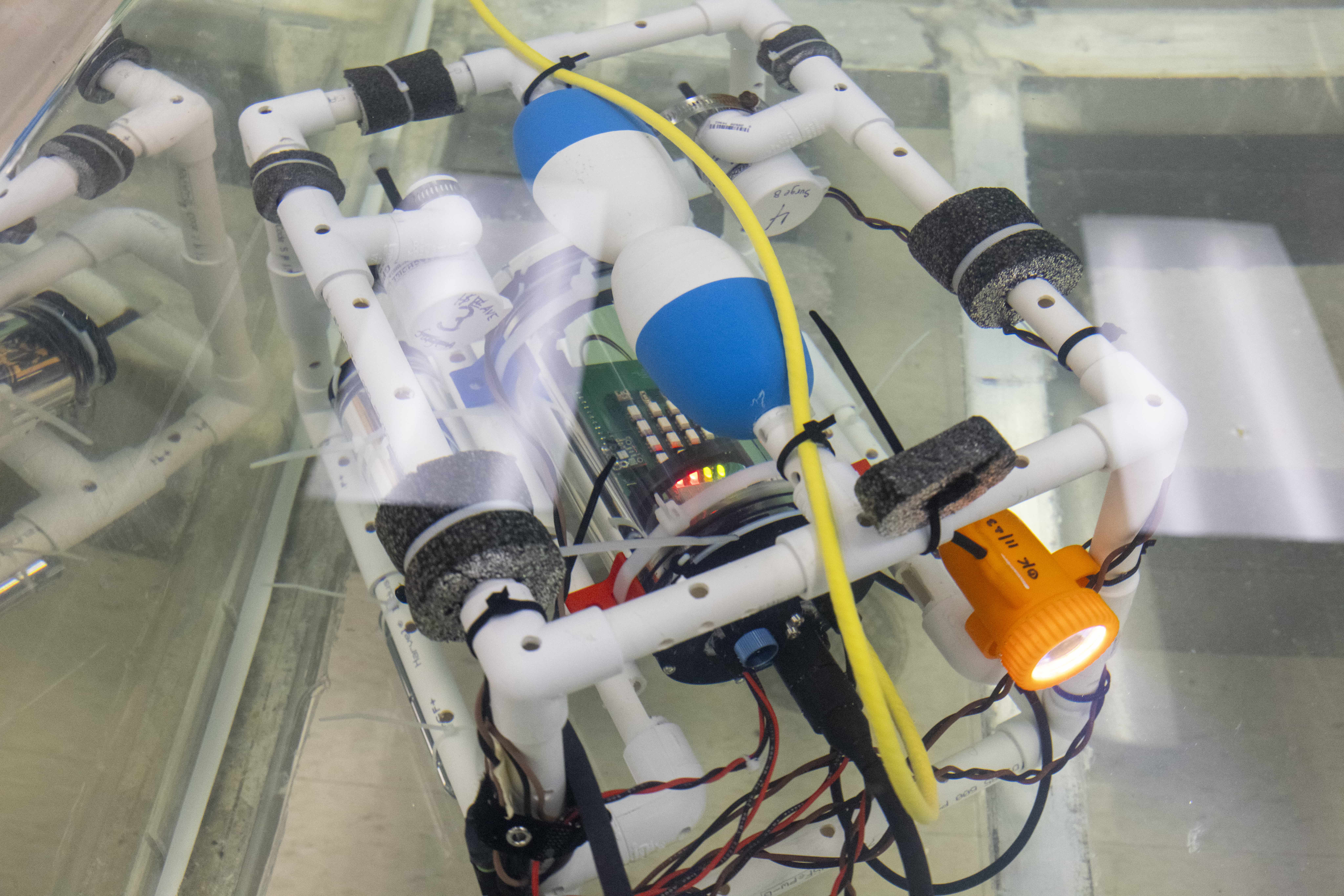 Aerial view of two electric circuit boards