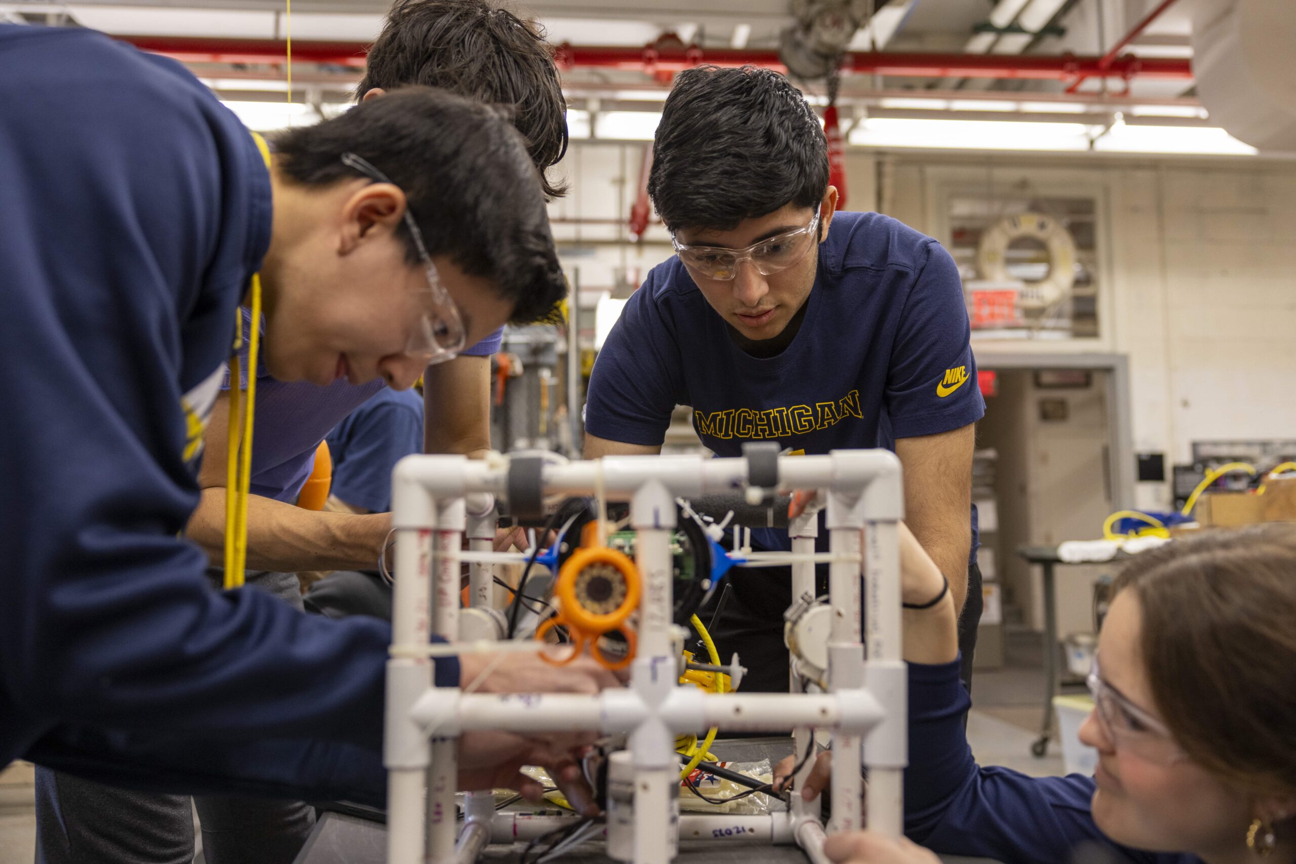Example remotely operated vehicle on work bench