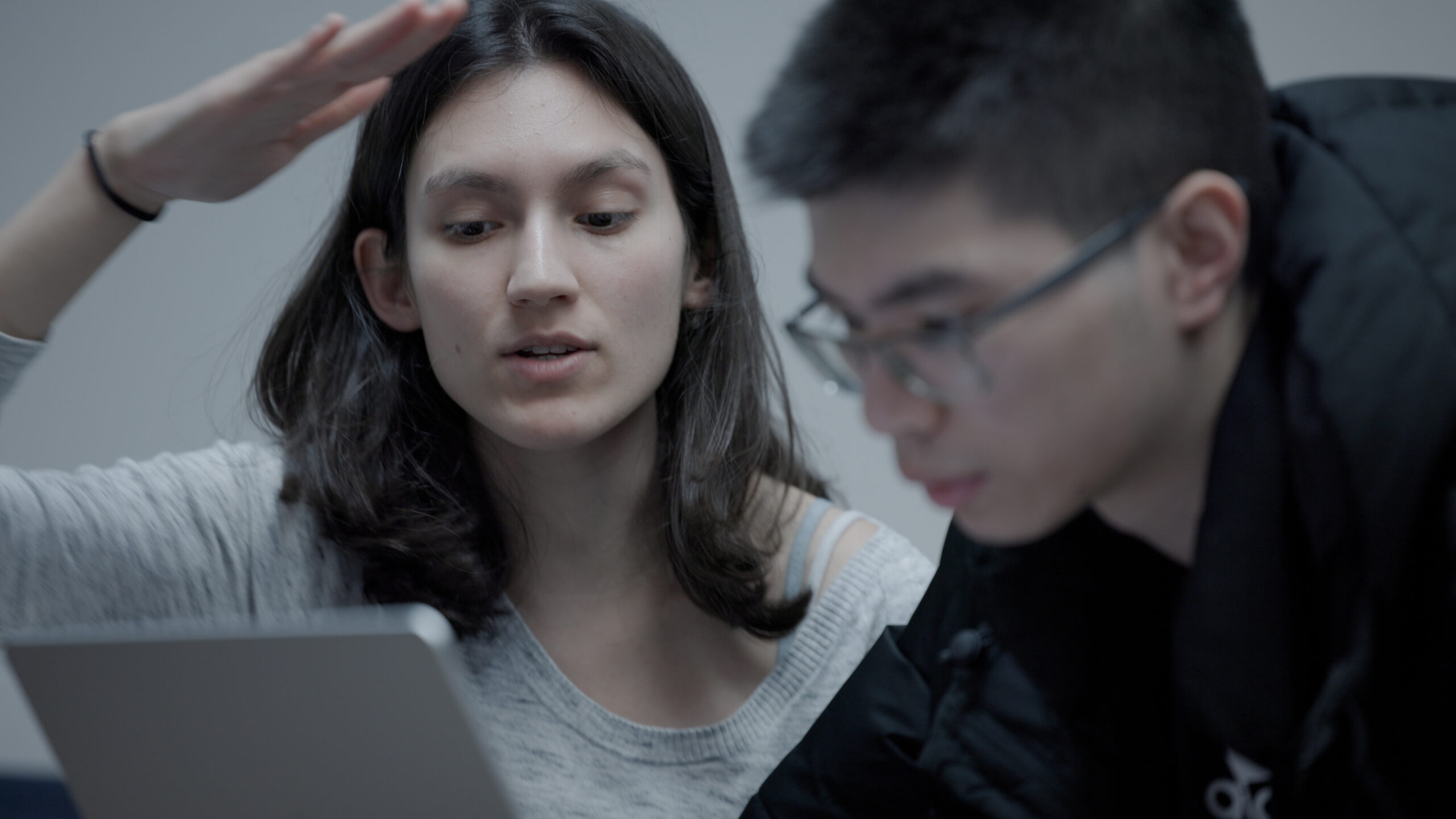 student using a drill