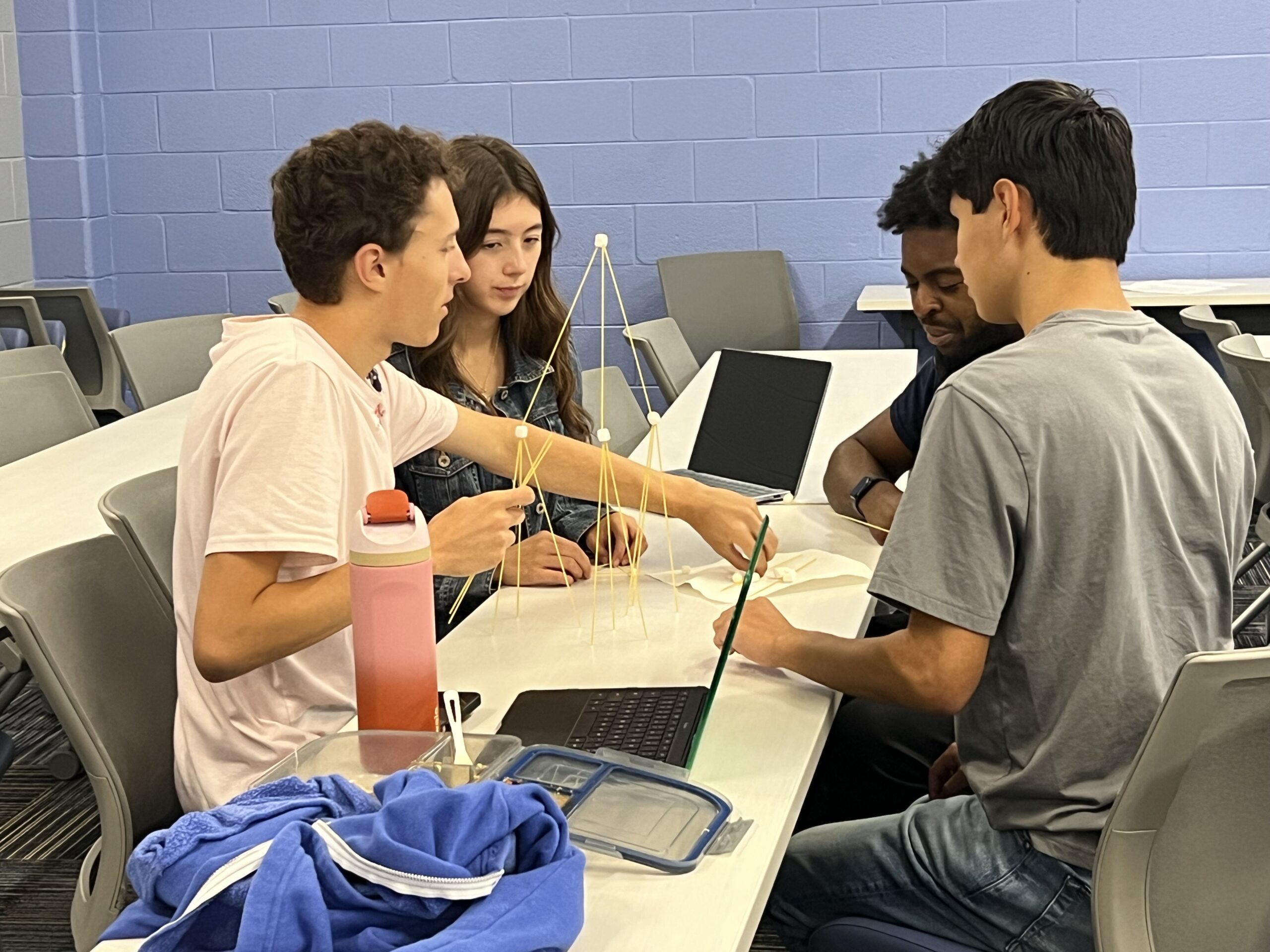 View of laptop screen with colorful graph and files